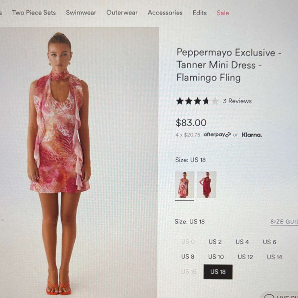 Peppermayo Flamingo Fling Tanner Mini Dress - Pink and Red